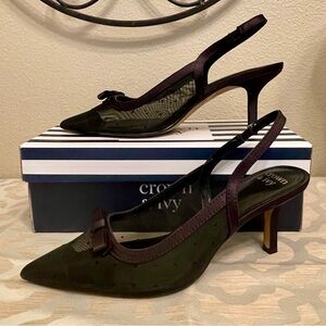 Crown & Ivy adorable kitten slingbacks